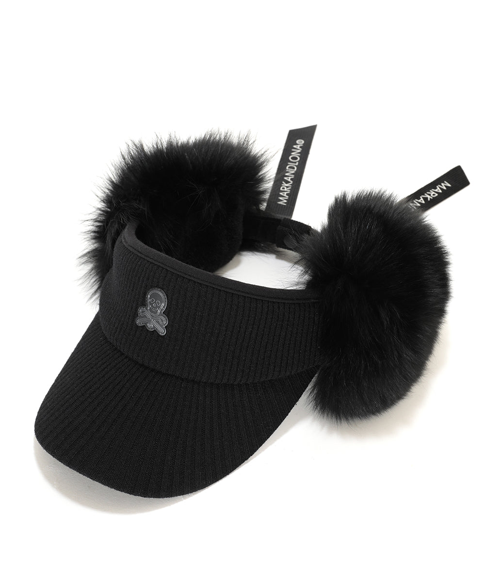 Nena Faux Fur Knit Visor | WOMEN