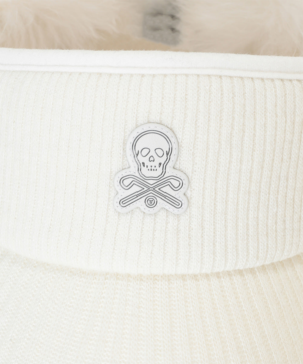 Nena Faux Fur Knit Visor | WOMEN