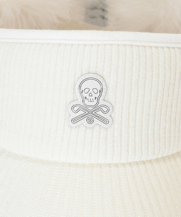 Nena Faux Fur Knit Visor | WOMEN