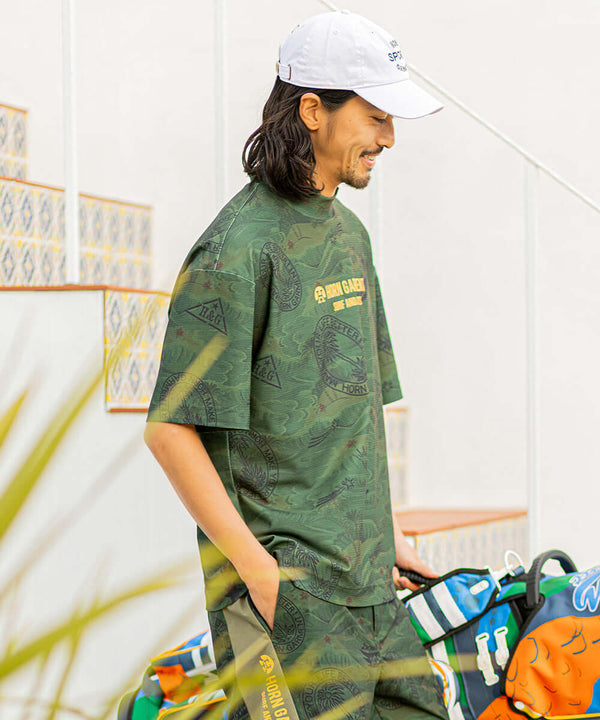 Retro Hawaiian Mesh Mock Neck | MEN