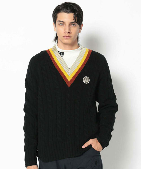 York V-Neck Cable Knit | MEN