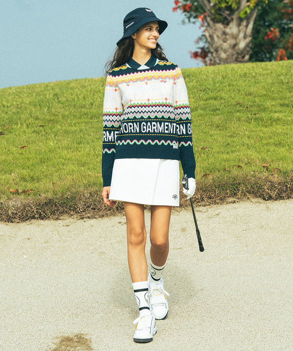 L★A Palm faire isle crew neck sweater