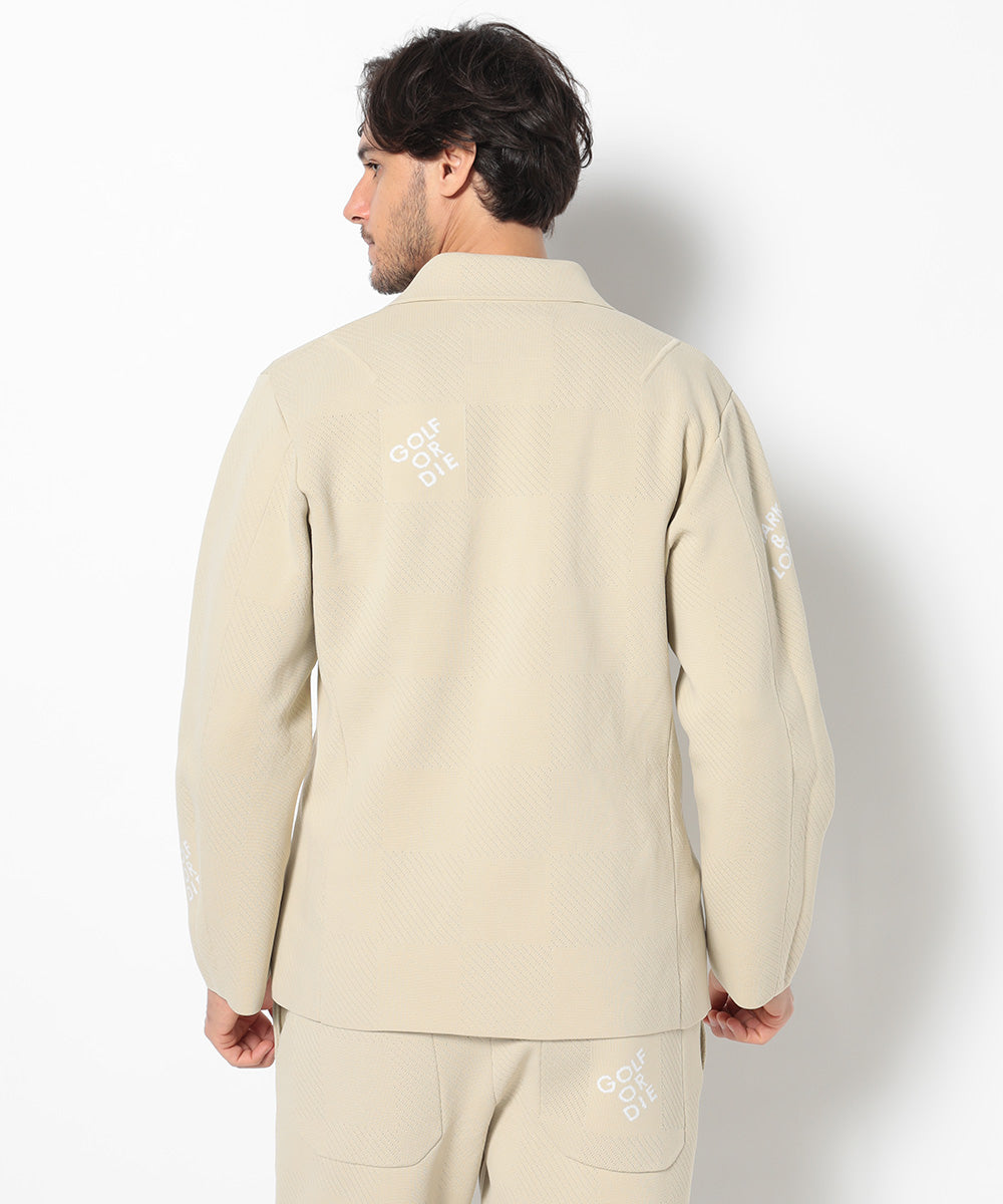 Gridline Stretch Knit Blazer | MEN