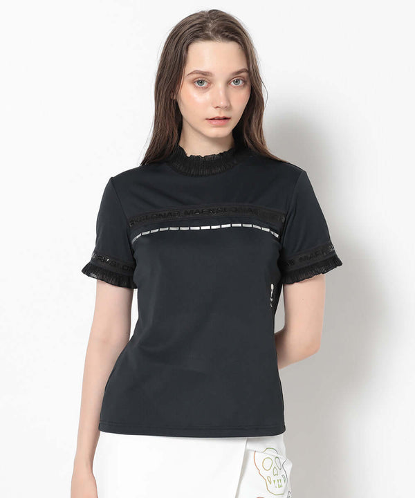 Trans Camo Shirring Mock | WOMEN