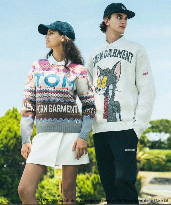 Tom and Jerry faire isle crew neck sweater