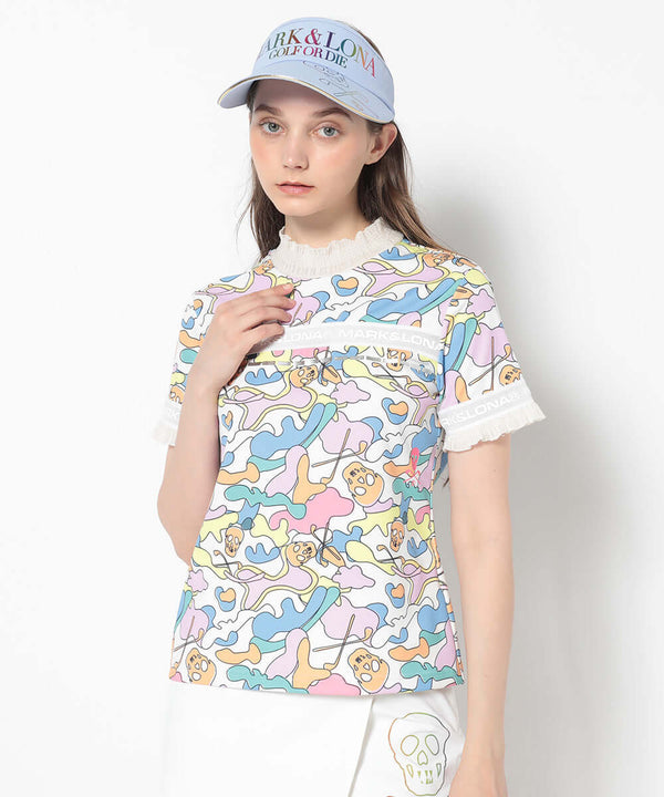 Trans Camo Shirring Mock | WOMEN