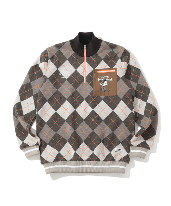 Swing Bobby Windproof Argyle Knit Bomber | MEN