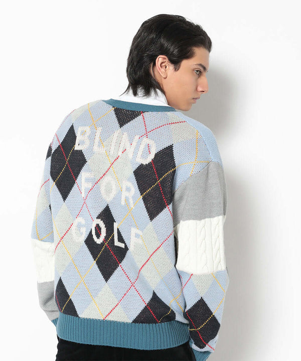 B.F.G Patchwork Golf Cardigan | MEN