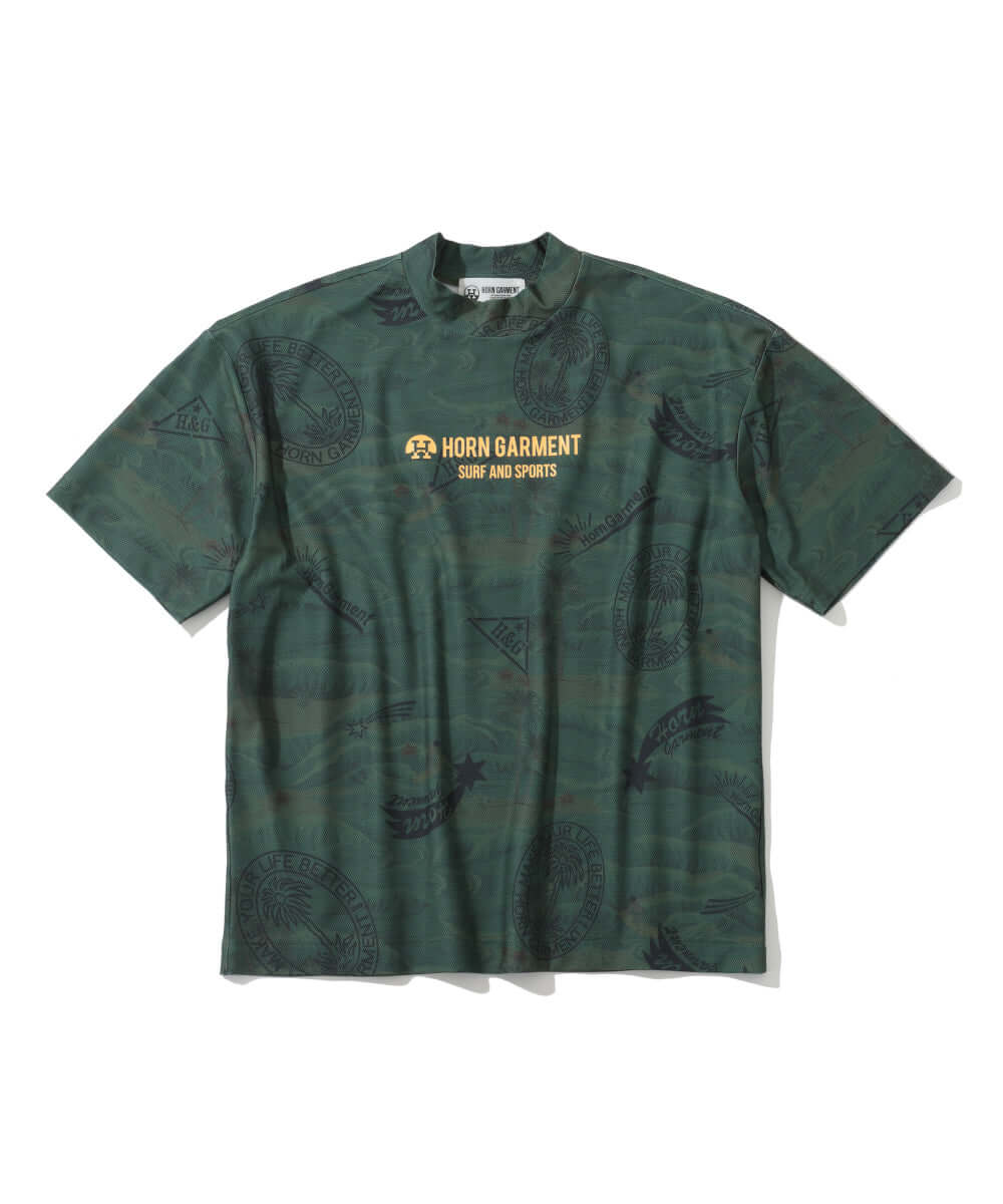 Retro Hawaiian Mesh Mock Neck | MEN