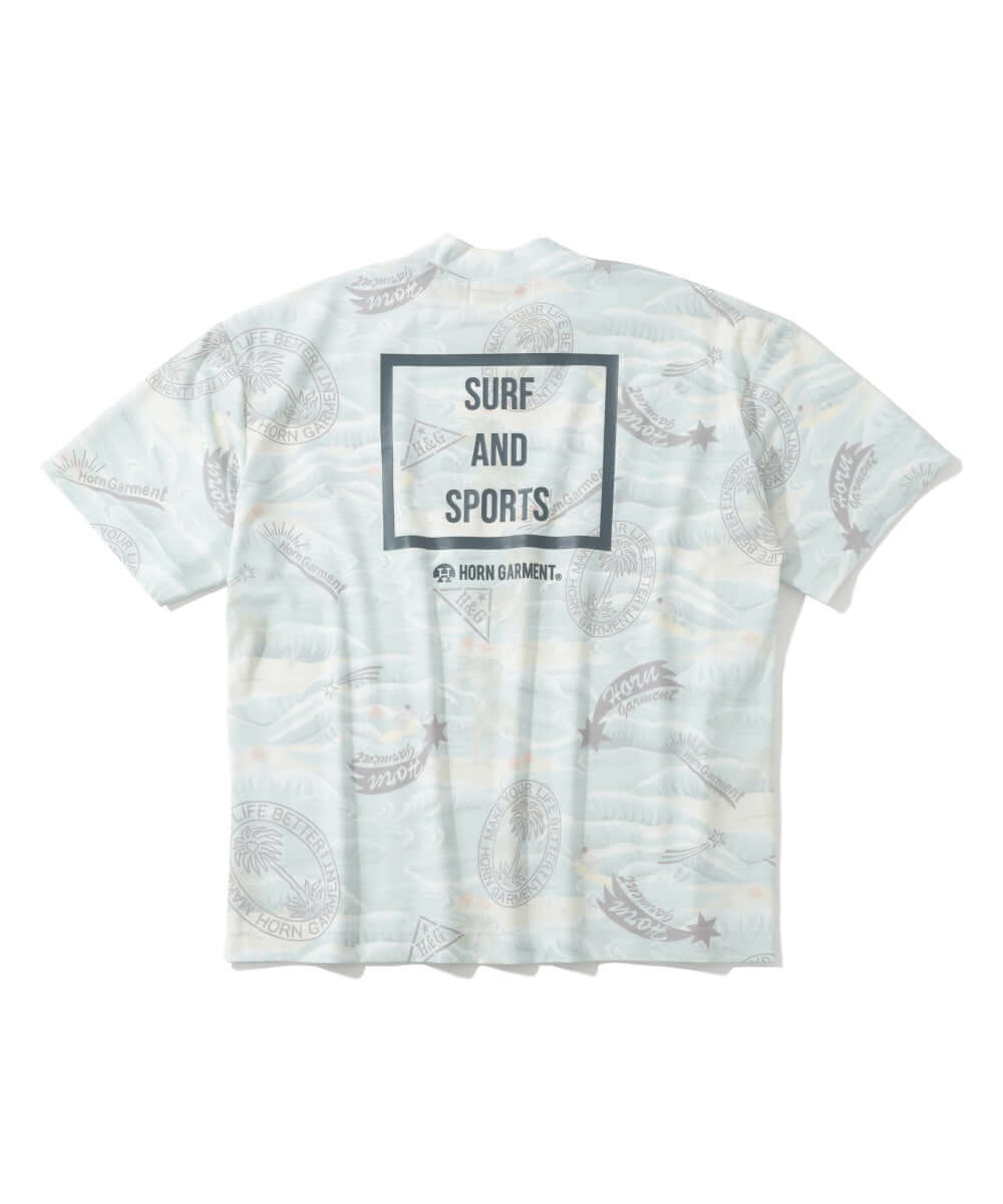 Retro Hawaiian Mesh Mock Neck | MEN