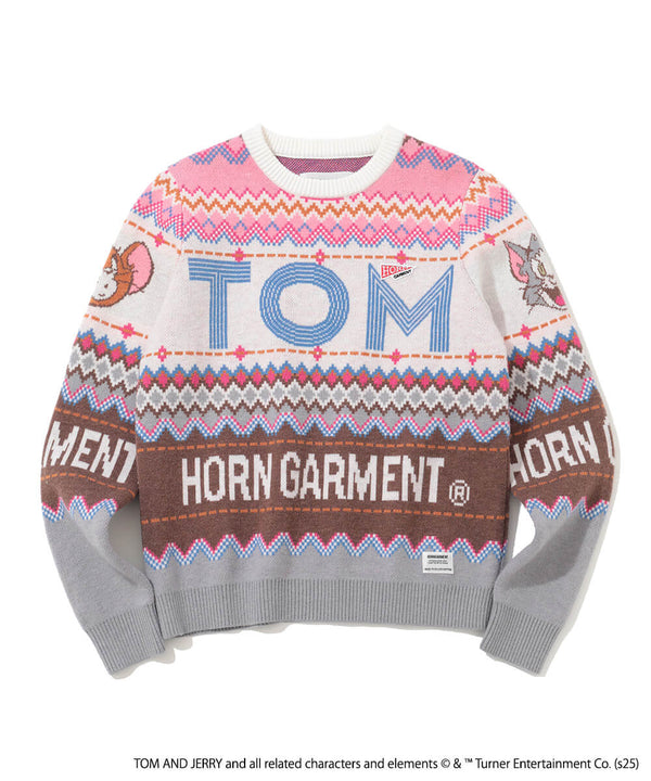 Tom and Jerry faire isle crew neck sweater