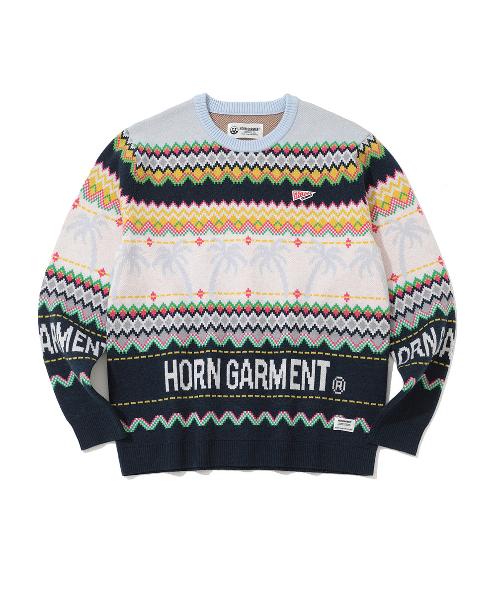 L★A Palm faire isle crew neck sweater