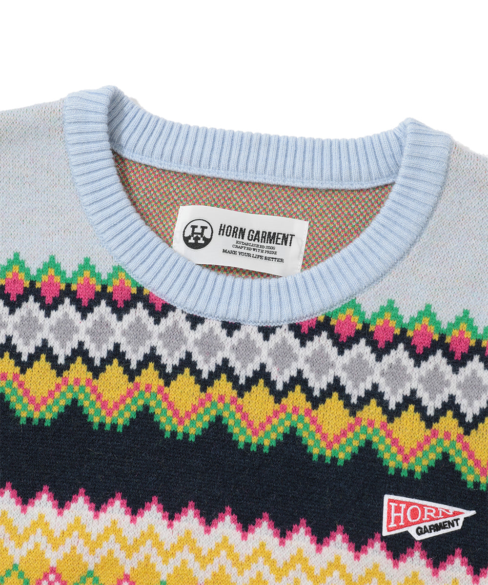 L★A Palm faire isle crew neck sweater