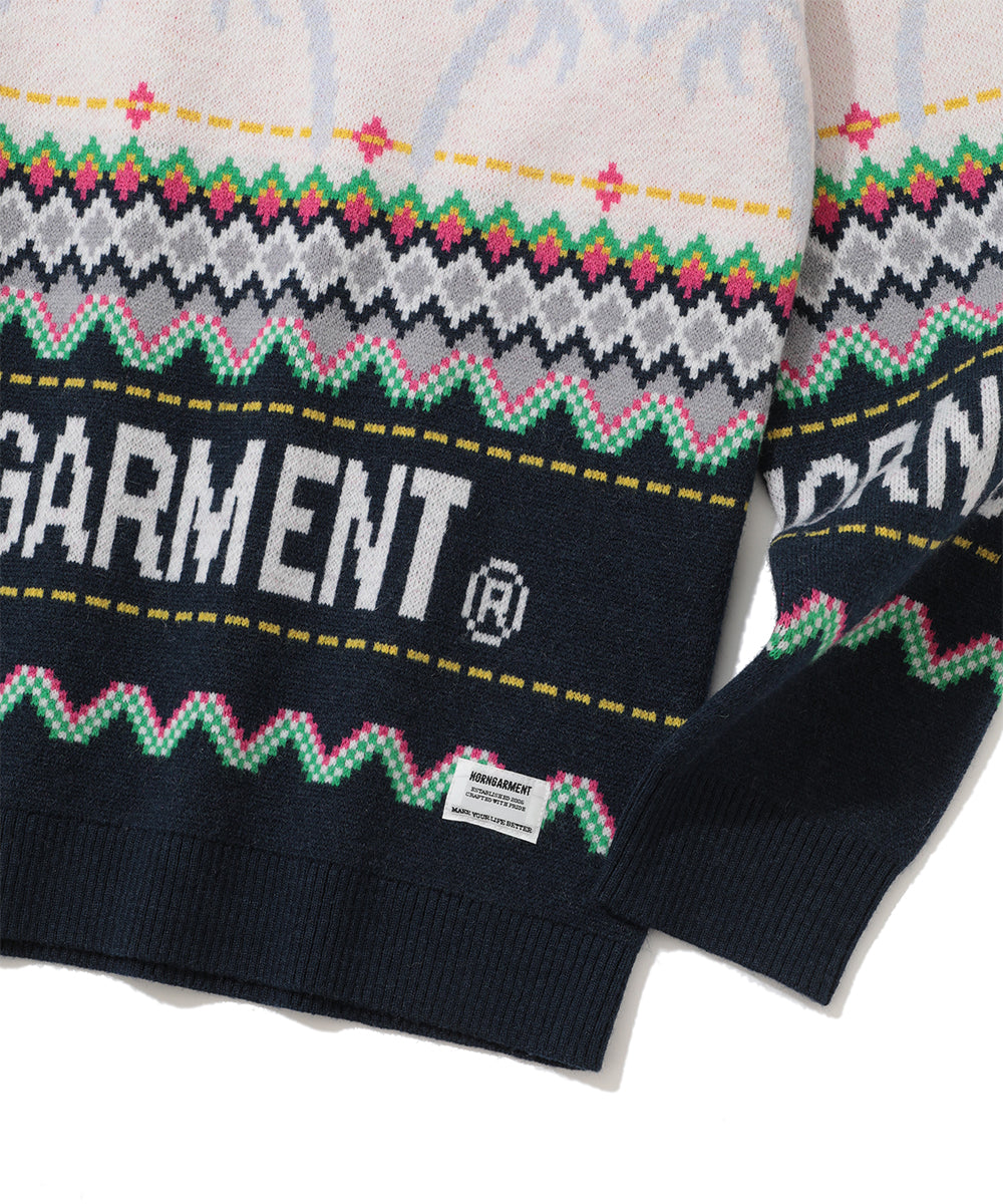 L★A Palm faire isle crew neck sweater