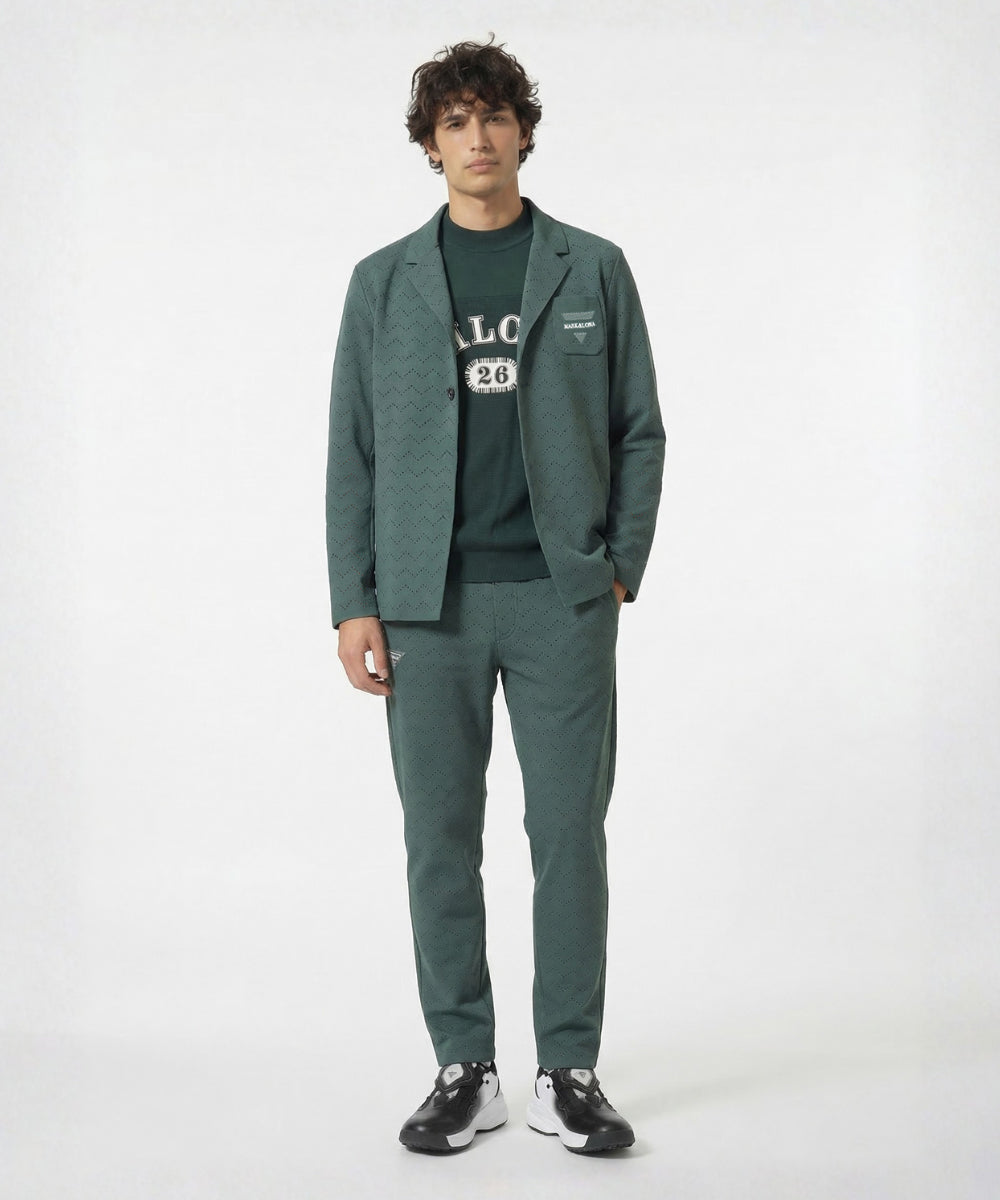 モデル:身長183cm, チェスト98cm, ウエスト78cm, ヒップ93cm 着用サイズL