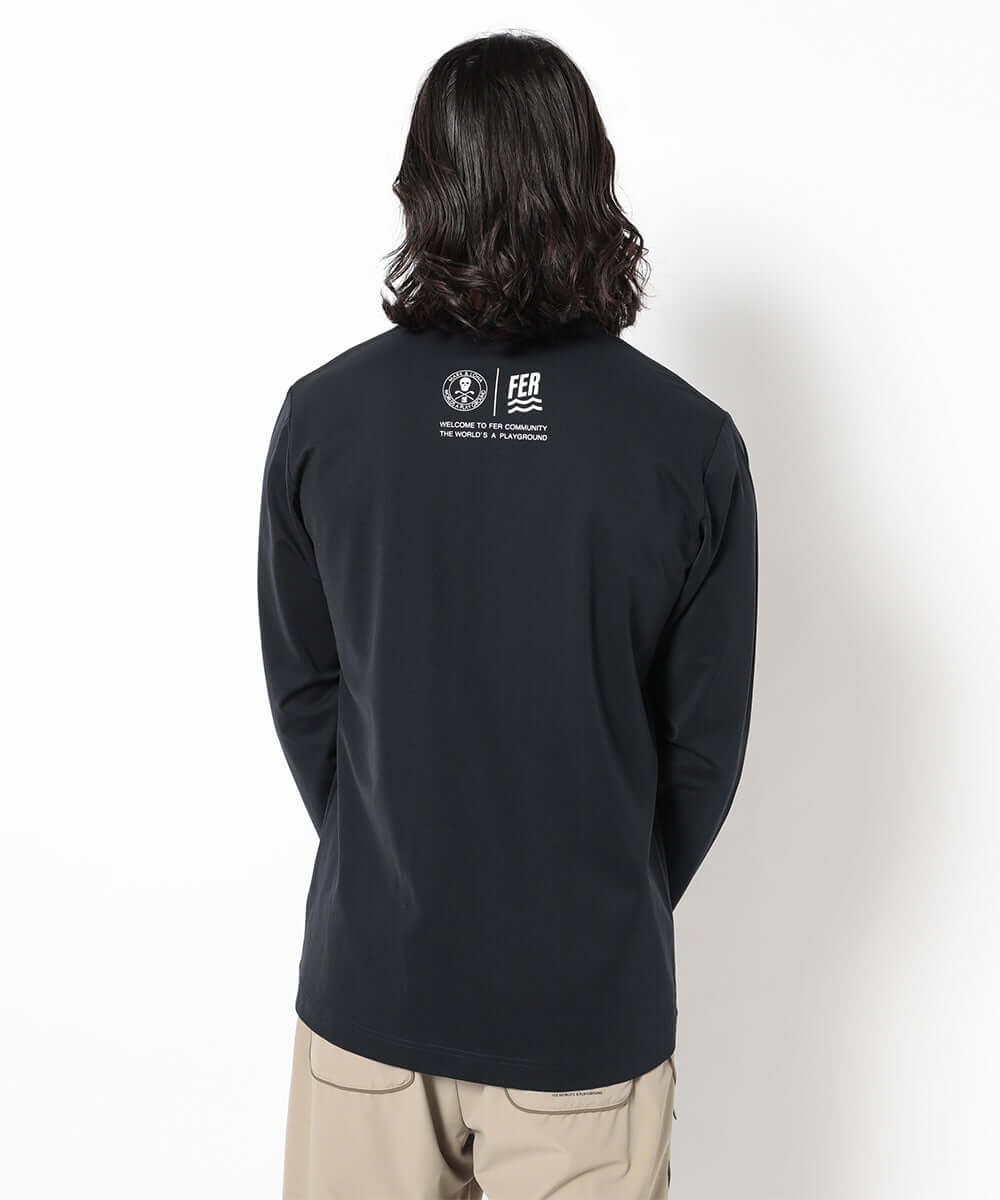 Mサイズ】SOL - Border L/S Tee (GRAY&RED) SOL soonerorlater