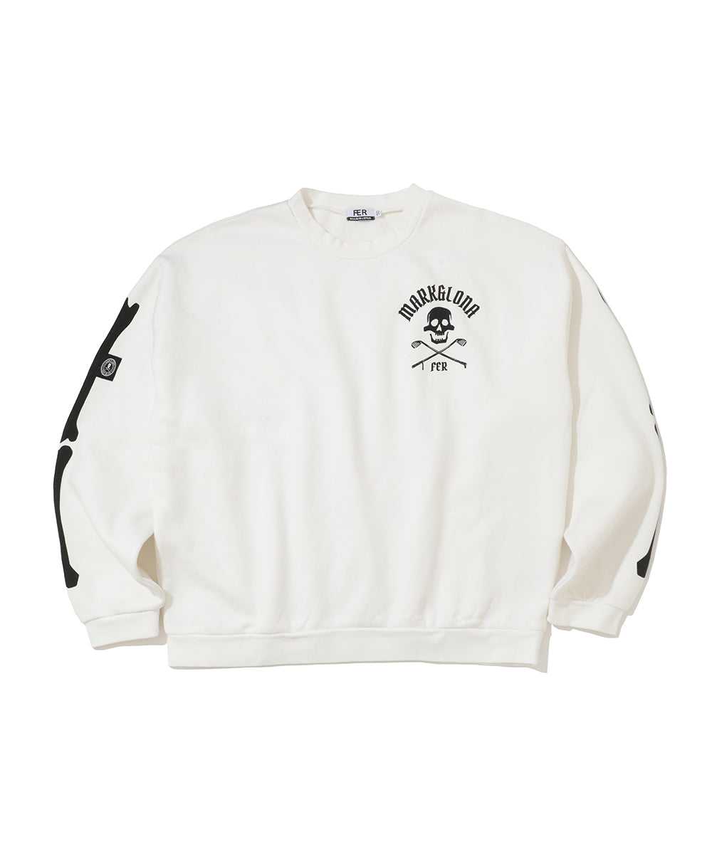 MACCIU TYPO SWEAT ホワイト Ministry Vintage Wash Sweat