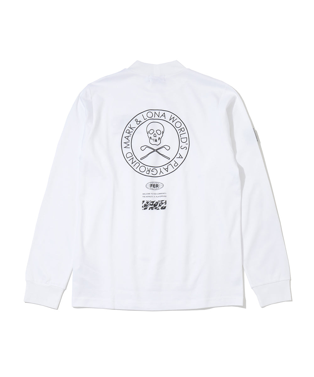 Circle Skull Mock Neck L/S Tee