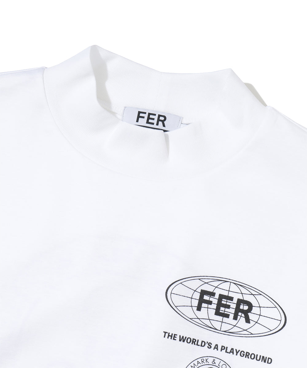 Circle Skull Mock Neck L/S Tee