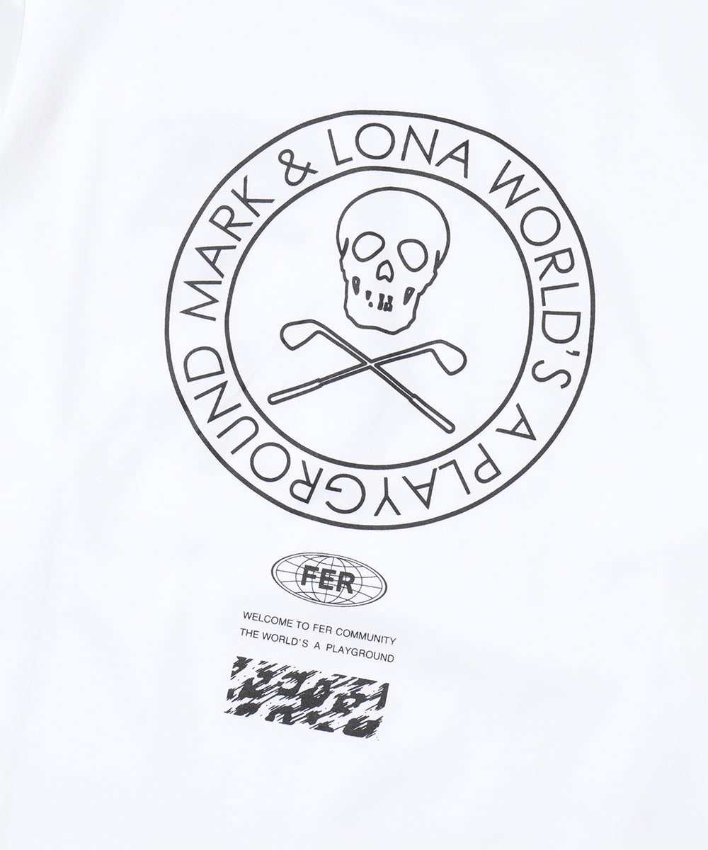 Circle Skull Mock Neck L/S Tee