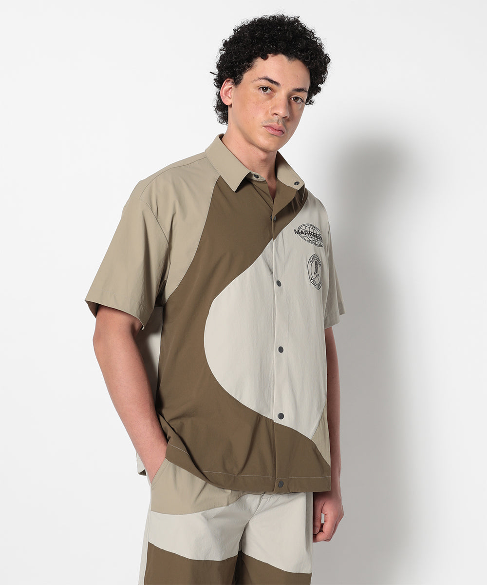 モデル:身長185cm,チェスト92cm,ウエスト77cm,ヒップ94cm,着用サイズL