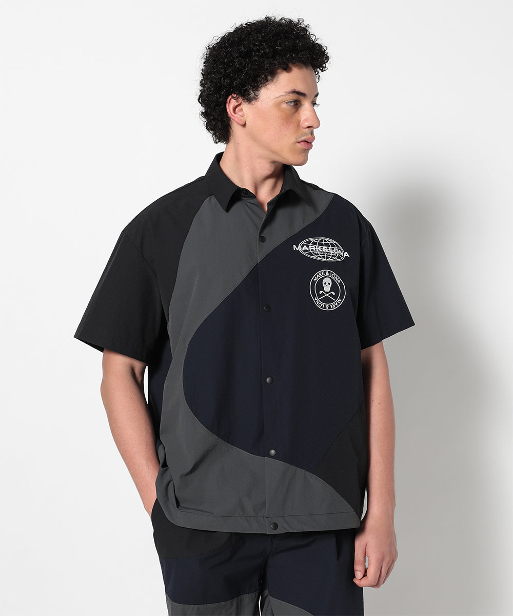 モデル:身長185cm,チェスト92cm,ウエスト77cm,ヒップ94cm,着用サイズL