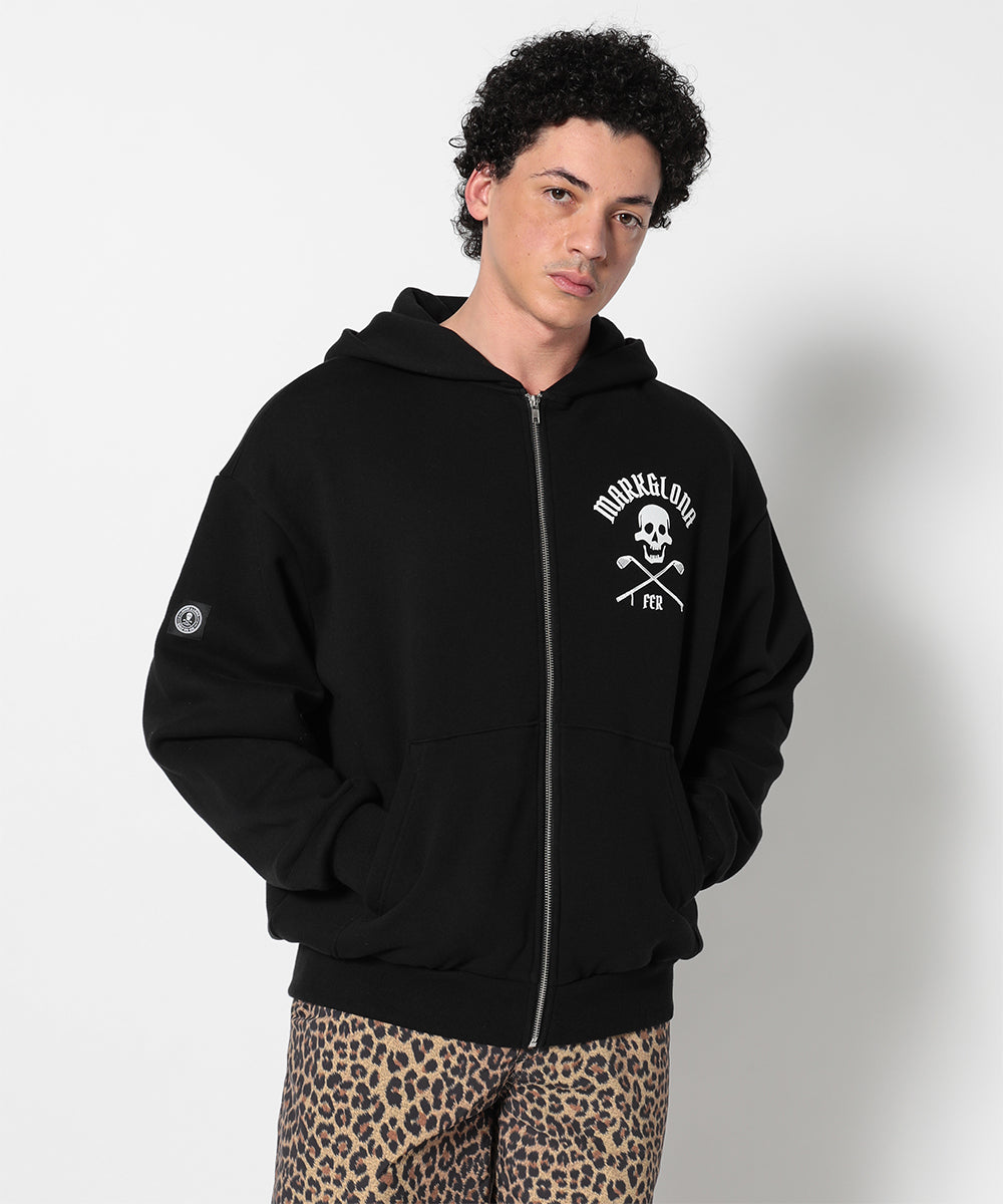 日本製　マーク&ロナ　スカルパーカー Johnson Skull Vintage Zip Hoodie