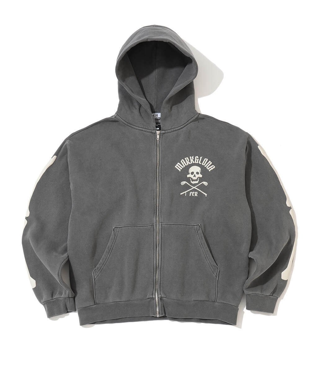 wax thm Vintage zip hoodie Lサイズ Johnson Skull Vintage Zip Hoodie