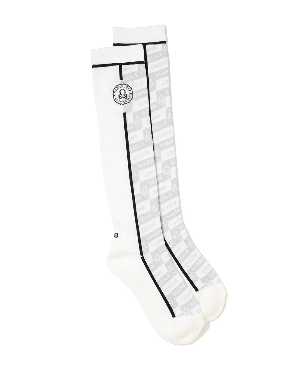 Facetia Jacquard High Socks | WOMEN