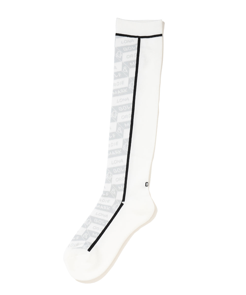 Facetia Jacquard High Socks | WOMEN