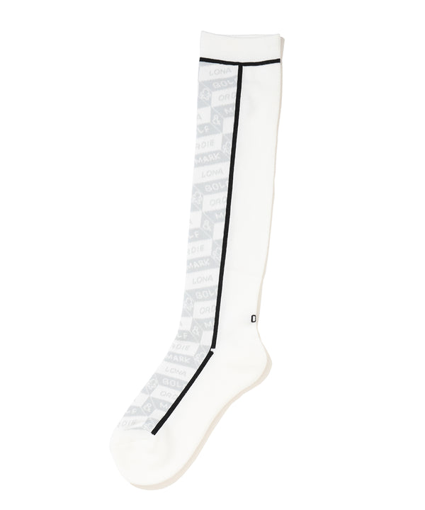 Facetia Jacquard High Socks | WOMEN