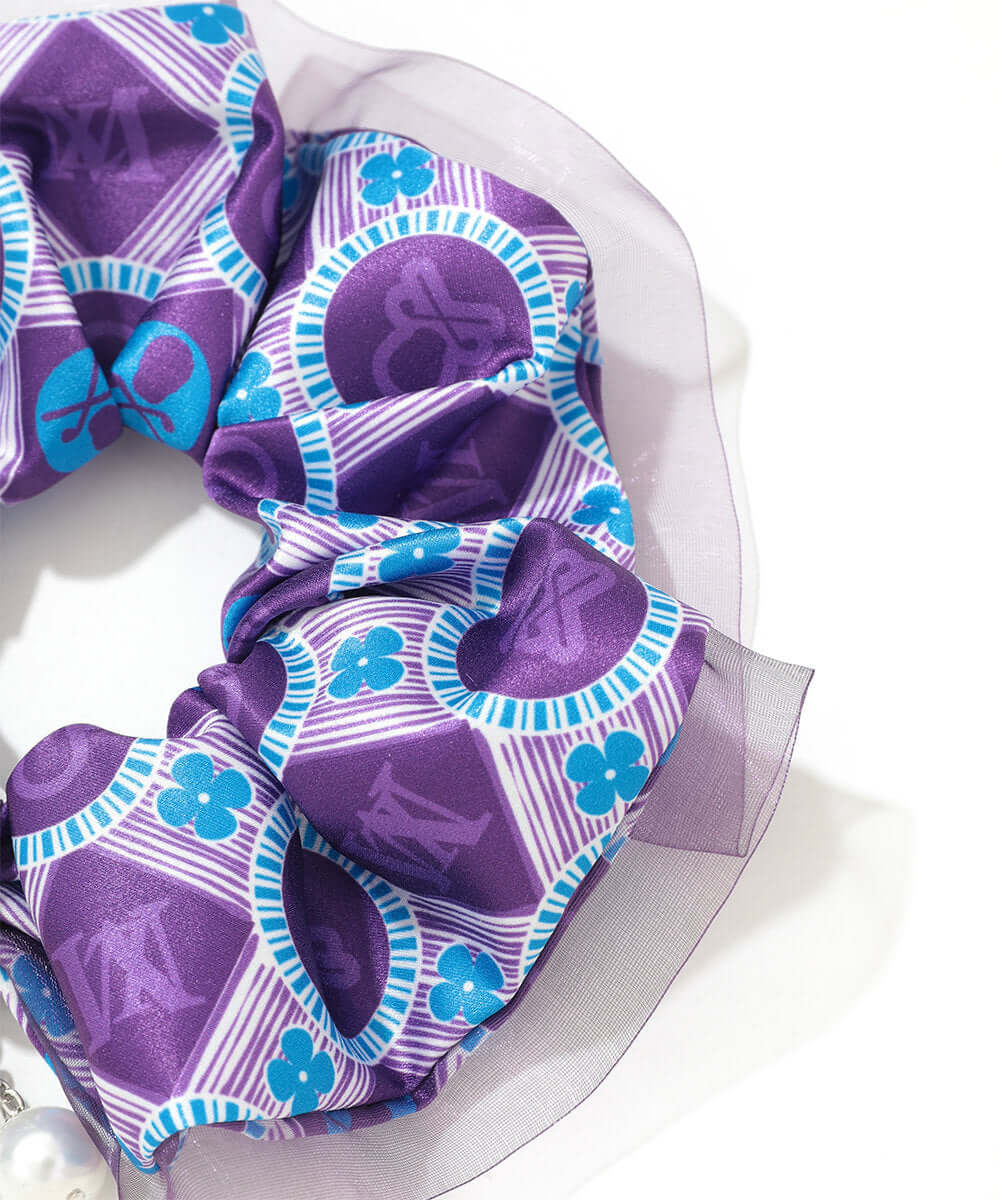Aura Monogram Charm Scrunchie