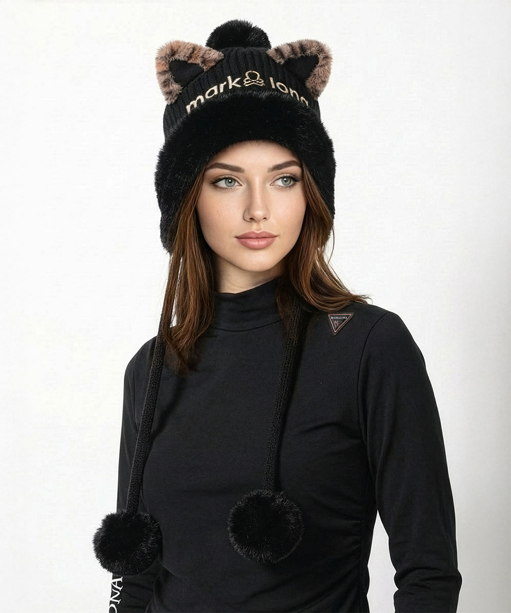 Furry Cat Leopard Beanie