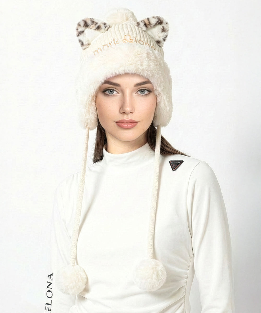 Furry Cat Leopard Beanie