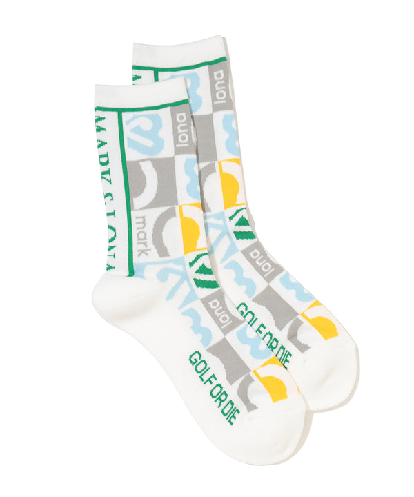 Quadra Jacquard Crew Socks | MEN