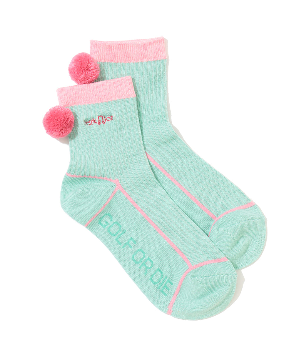 Quadra Pom Pom Crew Socks | WOMEN