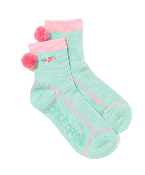 Quadra Pom Pom Crew Socks | WOMEN