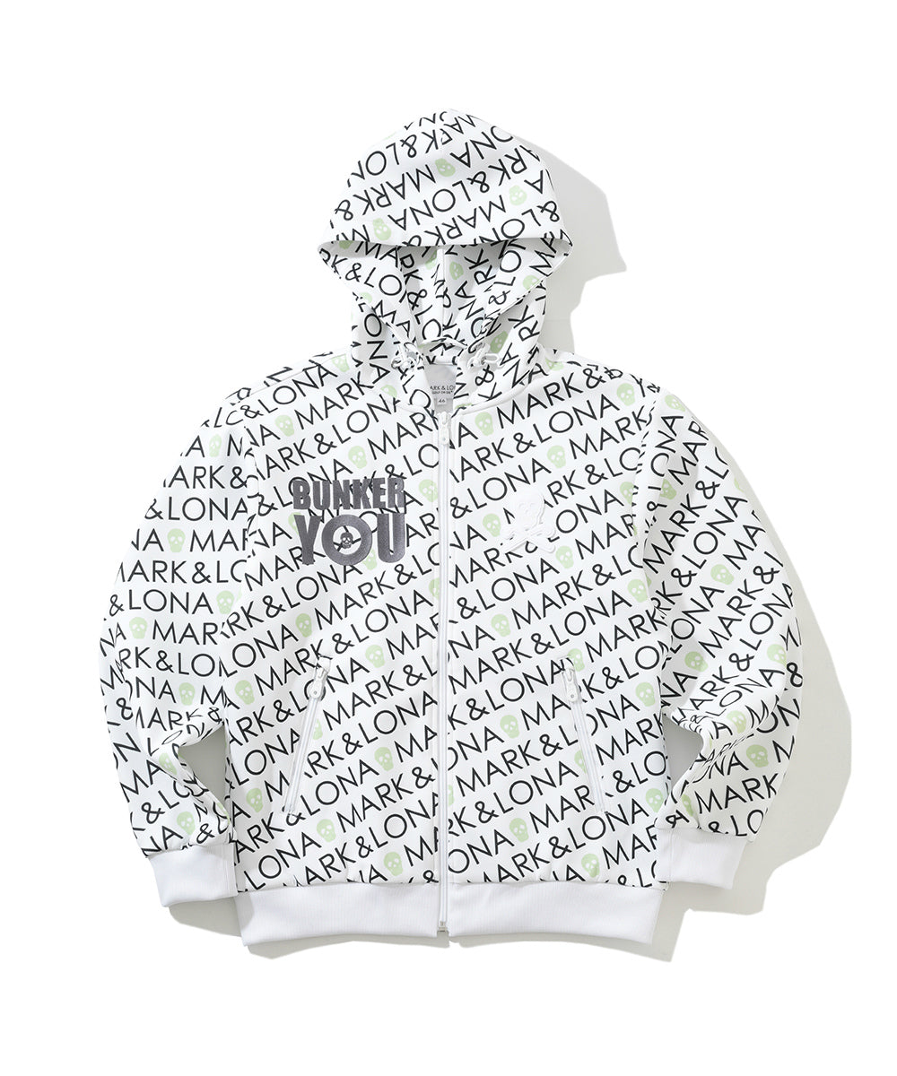 MARK & LONA / 24SS/ALPHA ZIP UP HOODIE/46/ポリエステル/WHT/総柄/MLM-4A-AD30 Alpha Zip Up Hoodie | MEN