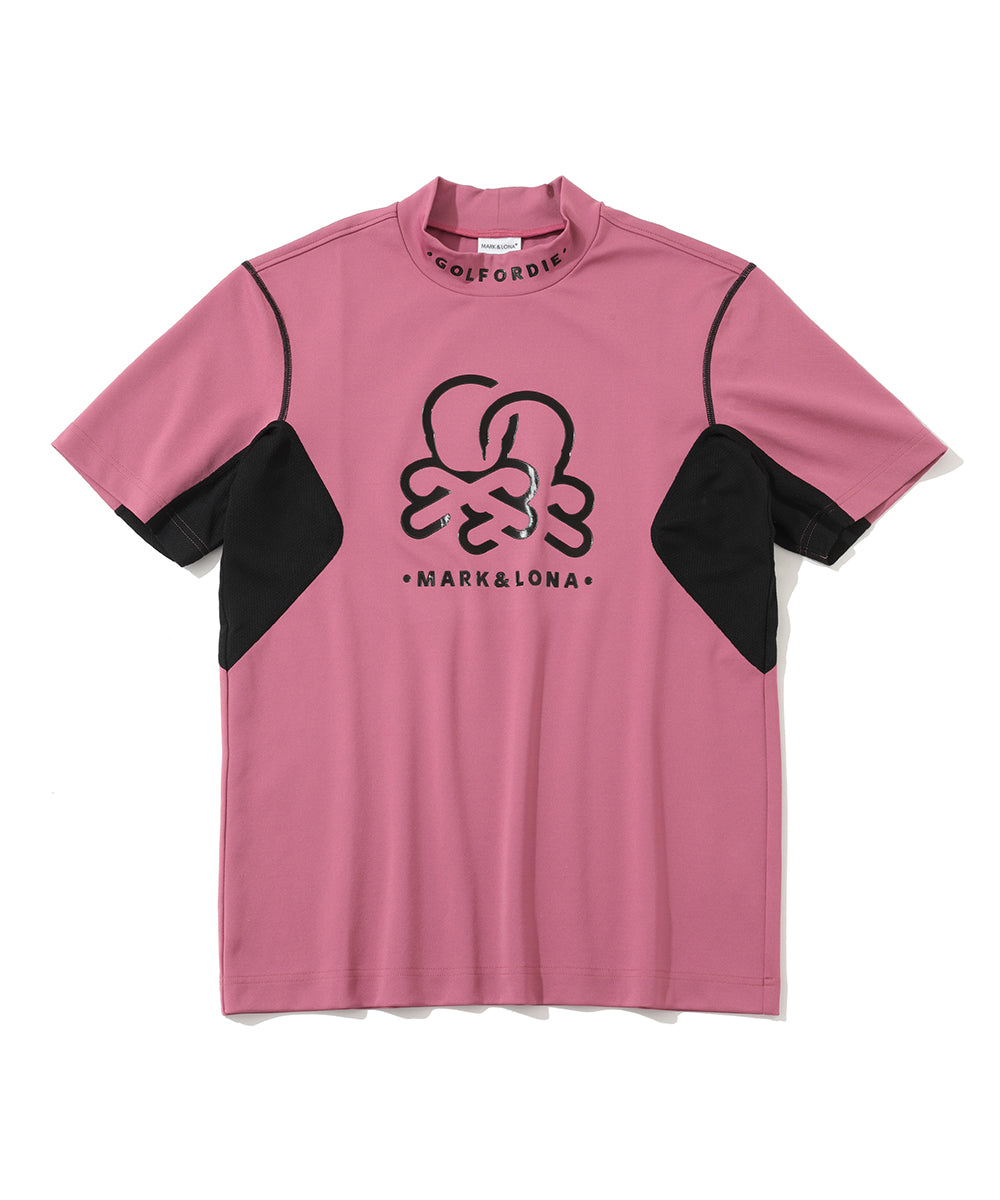 未使用品　MARK & LONA ロゴプリント ピンクシャツ メンズ48 D.D Contrast Poly Blended Mock | MEN