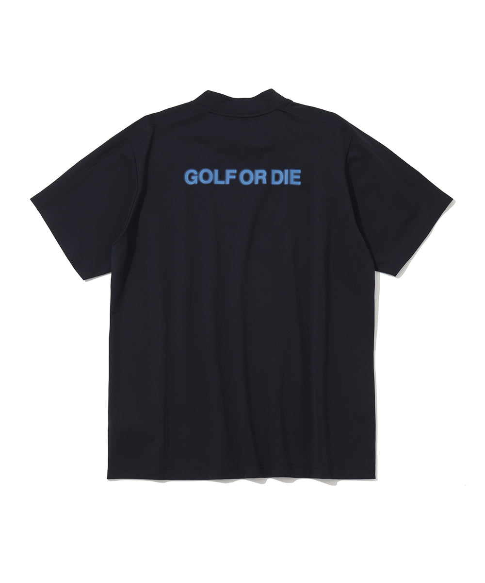 Icon Skull Stretch Nylon Piqué Mock | MEN