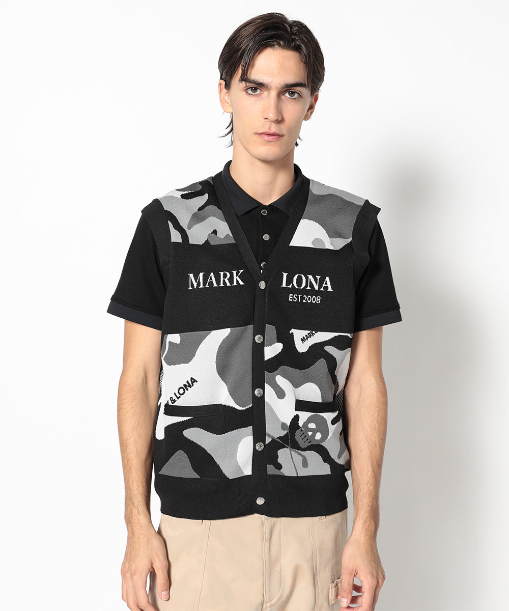 Gauge Camouflage Knit Vest | MEN