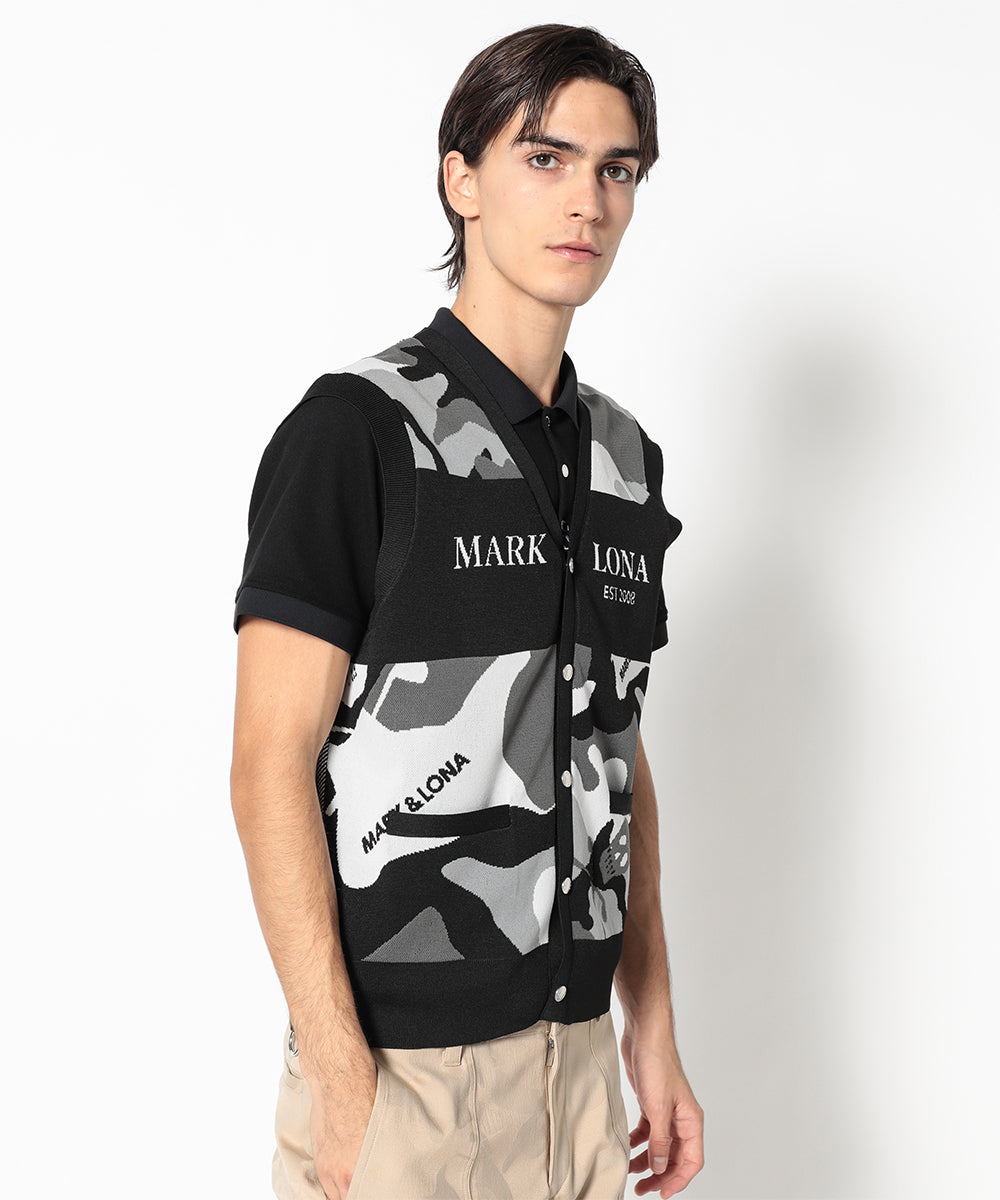 Gauge Camouflage Knit Vest | MEN