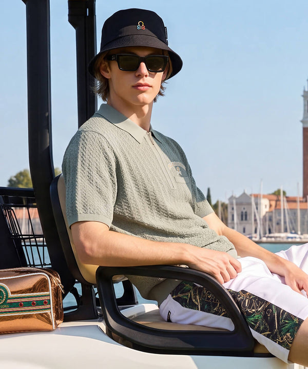 Sovereign Geometric Knit Polo | MEN