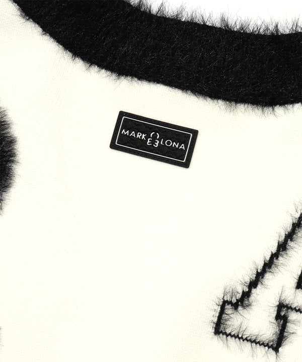 Fluffy Jacquard Knit Vest | WOMEN