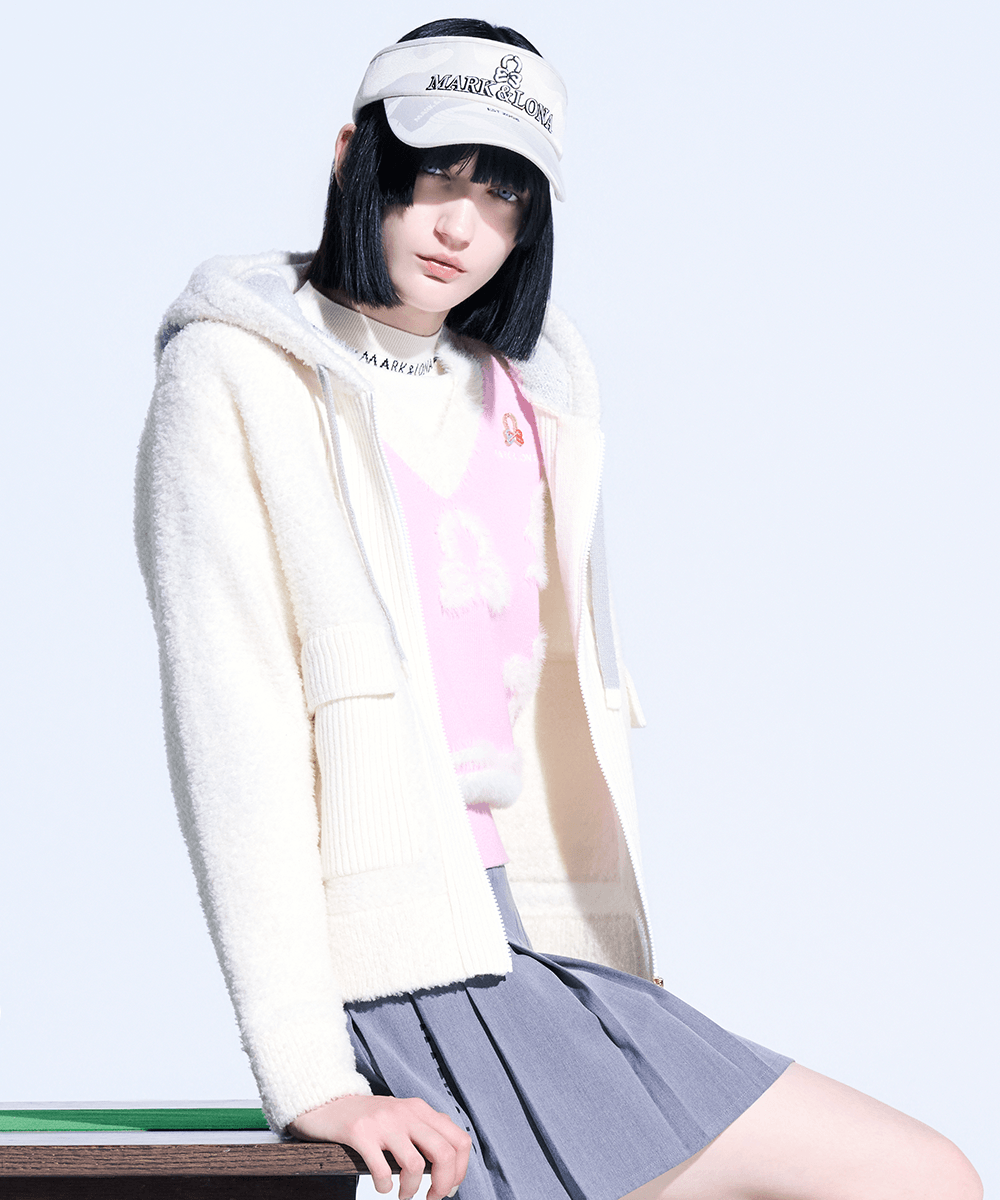 Plush Bouclé Knit Hoodie | WOMEN