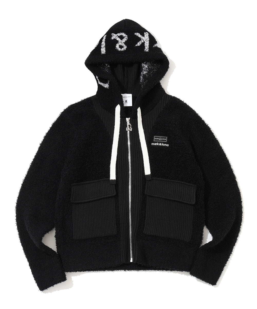 Plush Bouclé Knit Hoodie | WOMEN