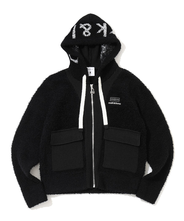 Plush Bouclé Knit Hoodie | WOMEN