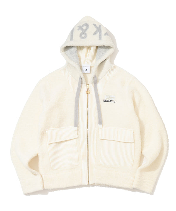 Plush Bouclé Knit Hoodie | WOMEN