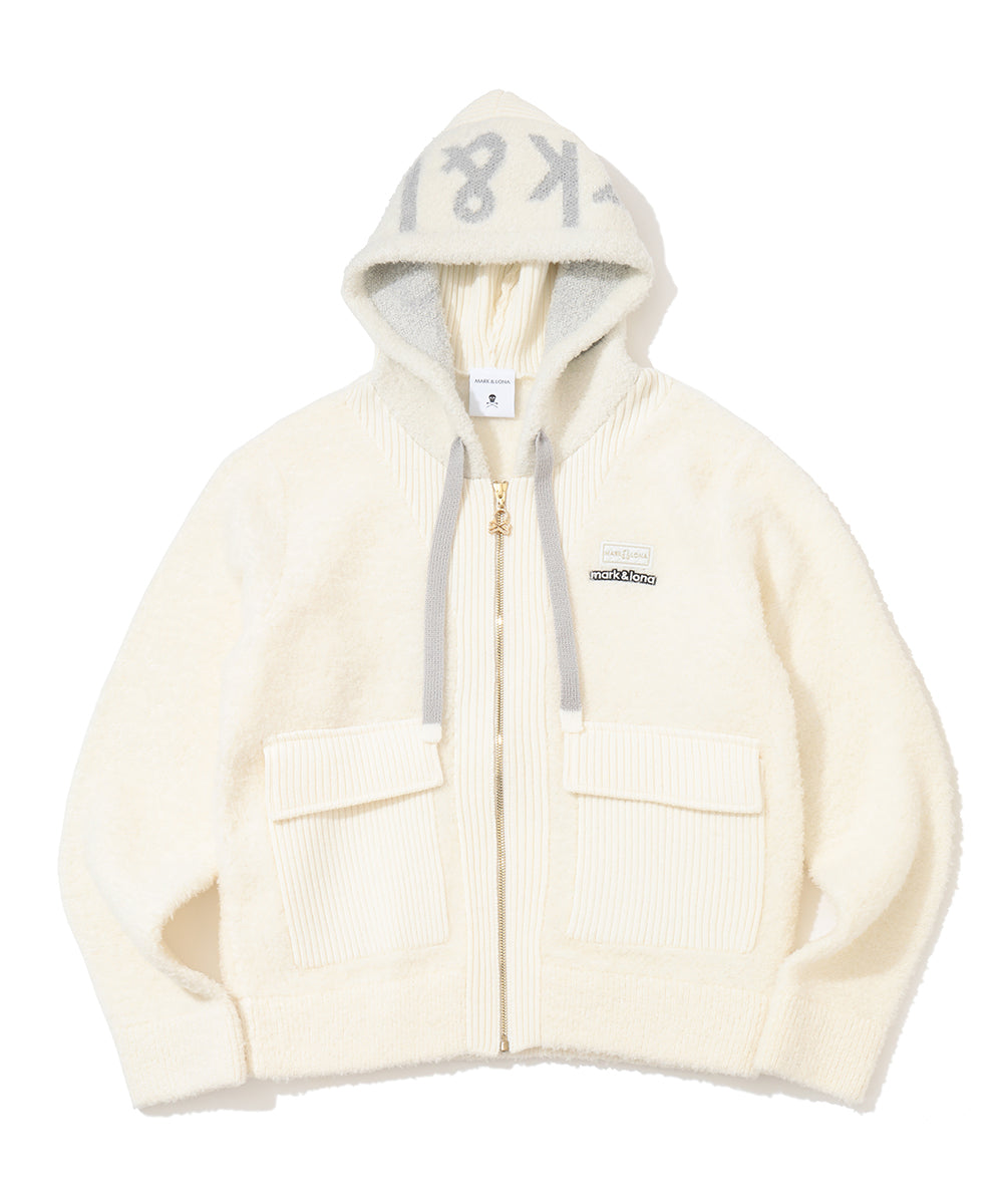 Plush Bouclé Knit Hoodie | WOMEN
