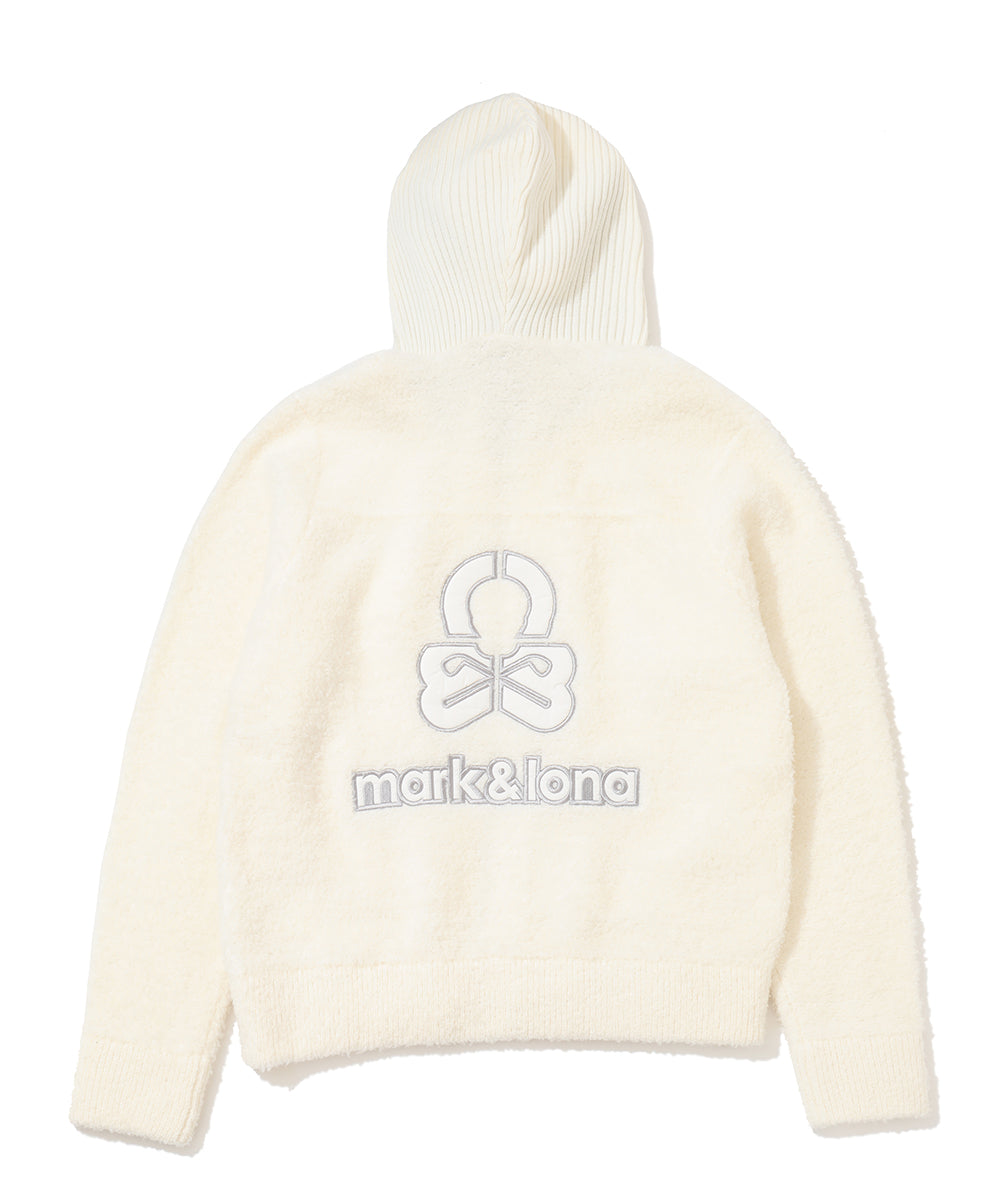 Plush Bouclé Knit Hoodie | WOMEN